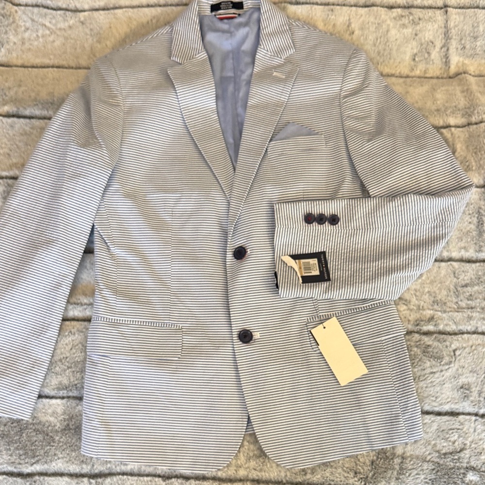 Tommy Hilfiger Boys Blue Stripe Blazer
